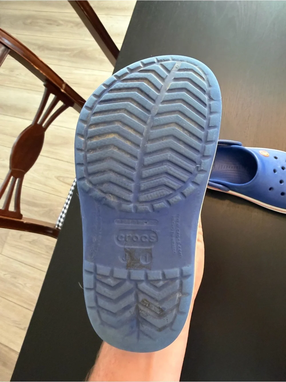 CROCS Kids Slip-On Clogs in Blue with Cream Accent